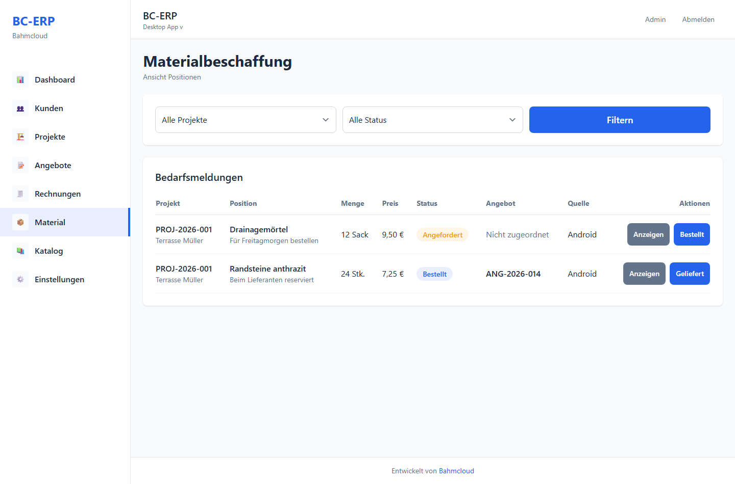 Materialbeschaffung